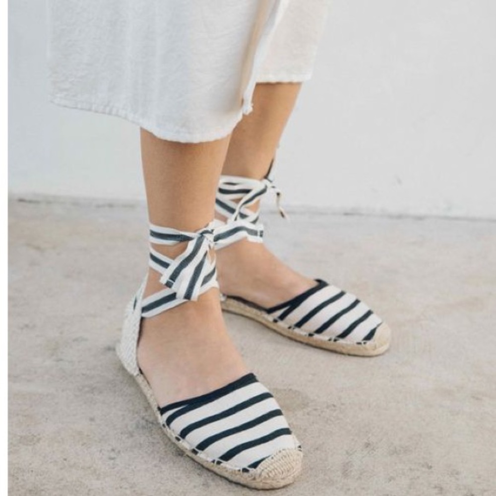 Soludos Women Natural Classic Striped Sandal Sz10